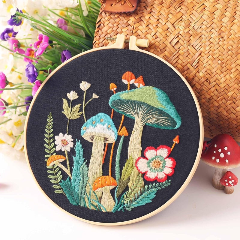 REEWISLY 4pcs of Embroidery Starter kit with Patterns and Instructions, DIY Adult Beginner Cross Stitch Kits, Including 2 Plastic Embroidery Rings, 1 Pair of Scissors, Colored Threads and Needles - Image 4